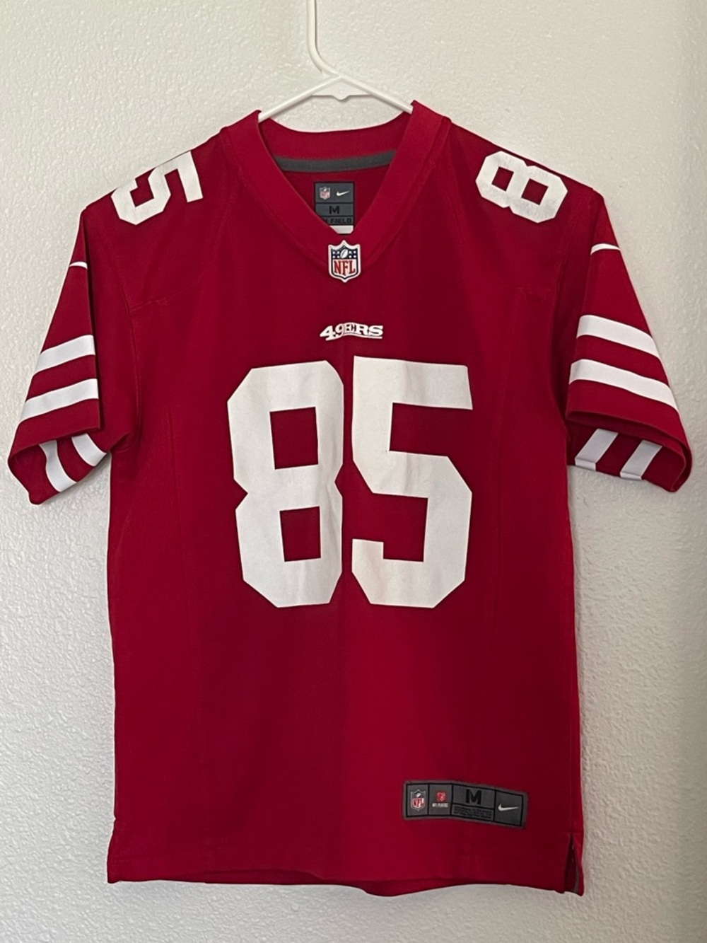 NFL Red & White On-Field Jersey Tag Detail